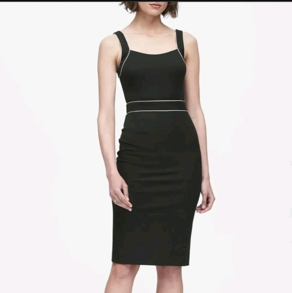 NWT Banana Republic Bi-Stretch Sheath Dress, Black SIZE 14       #472548-01-1